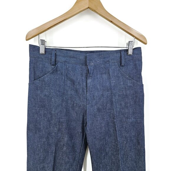 VTG 70s NWOT Happy Legs Wide Leg Blue Jeans Womens 32" Waist High Rise - Picture 3 of 7